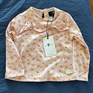 7 For All Mankind toddler girl long sleeve shirt, NWT, long sleeve, sz 12 mos